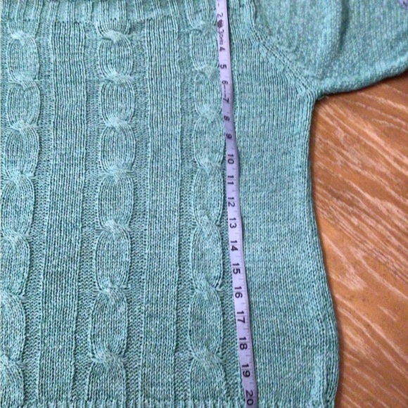 Norton Studio Womens Teal Cable Knit Pullover Sweater Size Small - Picture 7 of 9